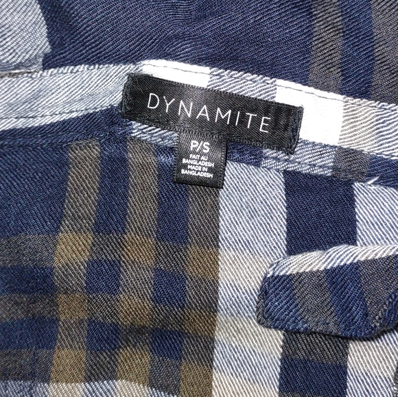 4/$20 EUC Dynamite Plaid Button Up Shirt Sz S - Picture 5 of 6